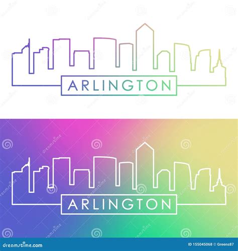 Arlington City Skyline. Colorful Linear Style Stock Vector ...