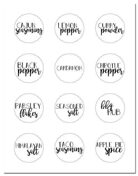 Free Printable Spice Jar Labels Organized Spice Rack