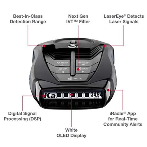 Cobra RAD 480i Laser Radar Detector Long Range Detection Bluetooth