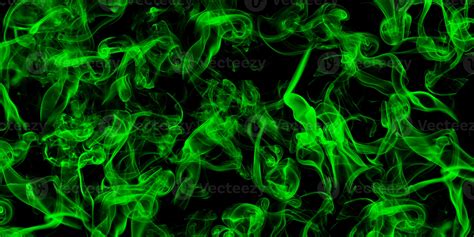 Black Background With Green Smoke