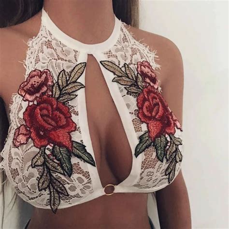 Sutiã feminino de renda sem enchimento lingerie de vidro completo
