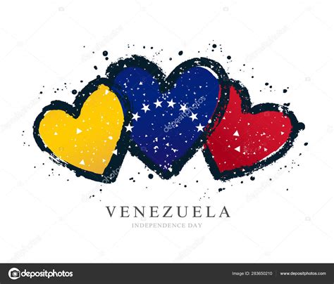 Bandera De Venezuela En Forma De Tres Corazones Vector Gr Fico