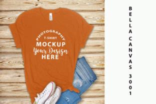 Bella Canvas 3001 Mockup Burnt Orange Graphic By NSmockup Creative