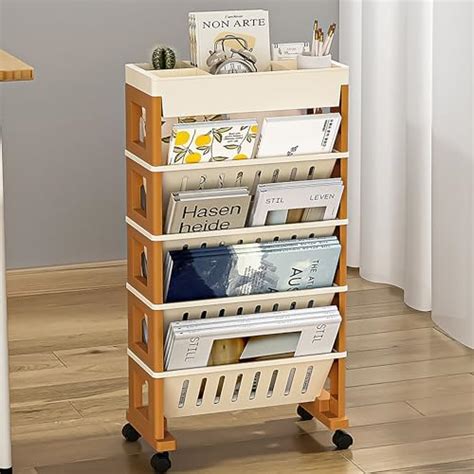 Amazon Yeavs Tier Mobile Bookshelf Rolling Bookcase Book