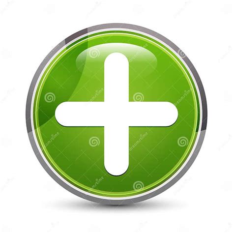 Plus Icon Elegant Green Round Button Vector Illustration Stock Vector