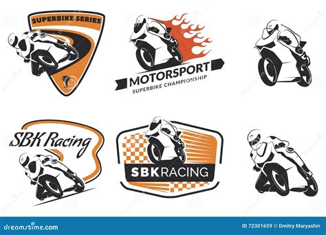 Set of Racing Motorcycle Logo, Badges and Icons. Stock Vector - Illustration of classic, race ...