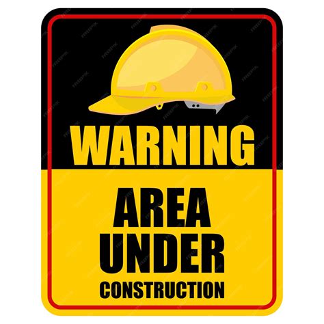 Premium Vector | Warning Area Under Construction sign and sticker vector