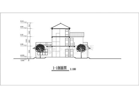 贵阳某村镇320平米3层砖混结构单体别墅平立剖面设计cad图纸居住建筑土木在线