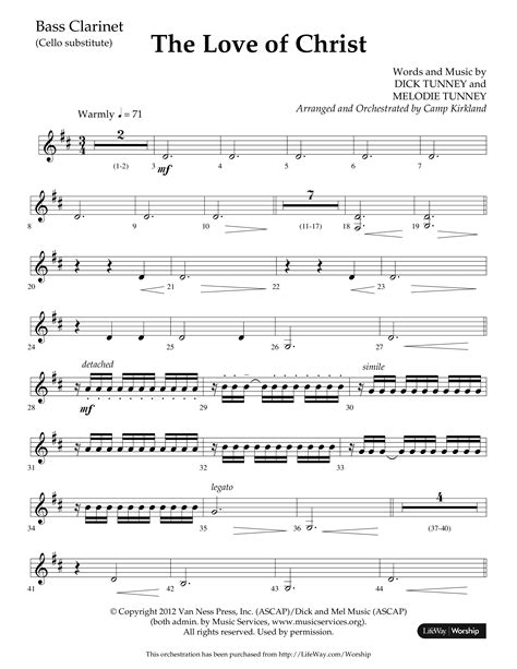 The Love Of Christ Choral Anthem Satb Bass Clarinetsheet Music Pdf