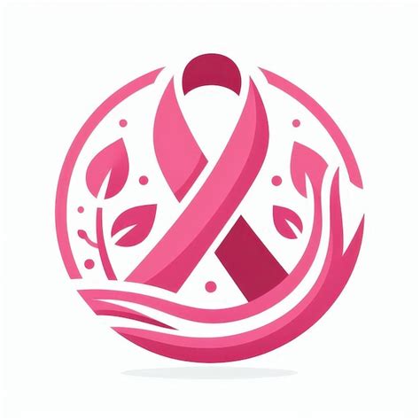 Um Logotipo Rosa E Branco Uma Fita Rosa Ao Redor Imagem Premium