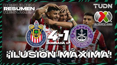 Resumen y goles Chivas 4 1 Mazatlán CL2023 Liga Mx J17 TUDN