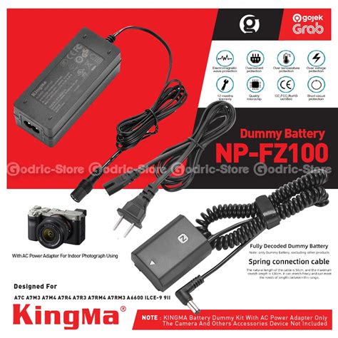 Jual Kingma Dummy Battery Kit Np Fz Indoor With Ac Power Supply