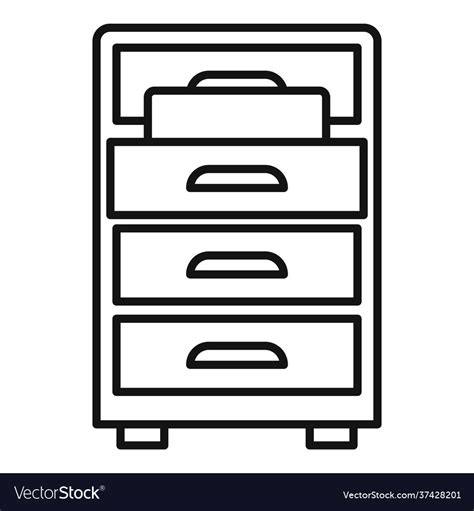 Drawer Folder Documents Icon Outline Style Vector Image