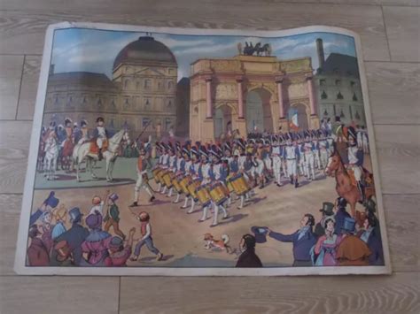 Ancienne Affiche D Ecole Histoire Napol On Bonaparte Paris Retraite