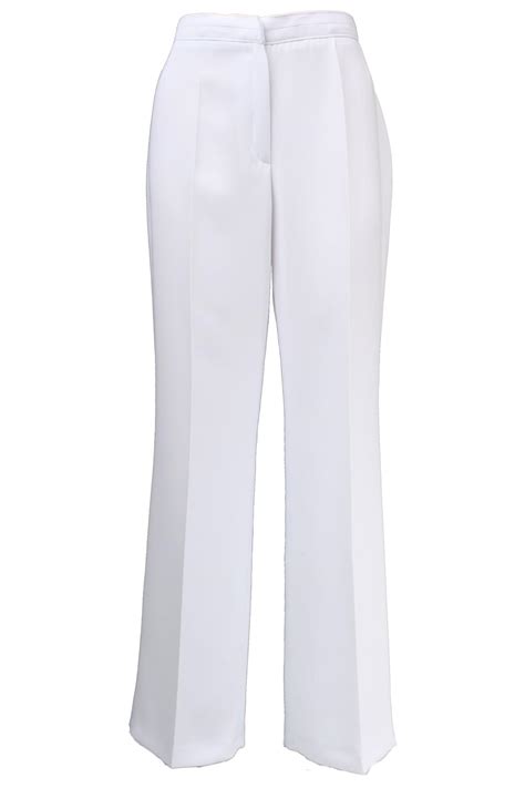 Busy Clothing Women Smart Trousers White Uk Clothing