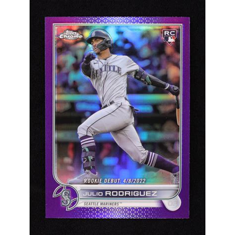 Julio Rodriguez 2022 Topps Chrome Update Purple Refractors Usc165 Rc