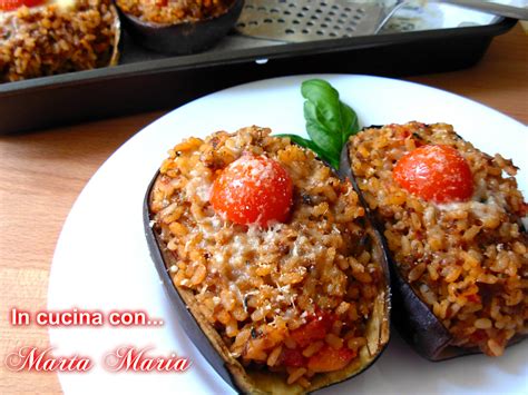 Melanzane Ripiene Di Riso Ricetta Facile In Cucina Con Marta Maria