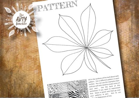 Draw Patterns in the Leaf - Art Lesson - The Arty Teacher