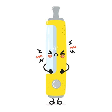 Premium Vector | Cute angry vape character