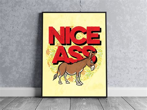 Nice Ass Print Poster Humour Minimal Art Etsy