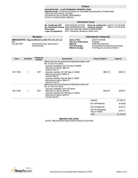 Nota De Crédito 22013 1014858 E Smn930802 Fn9 01 31 2022 19 49 59 623 Clave Cantidad Unidad De