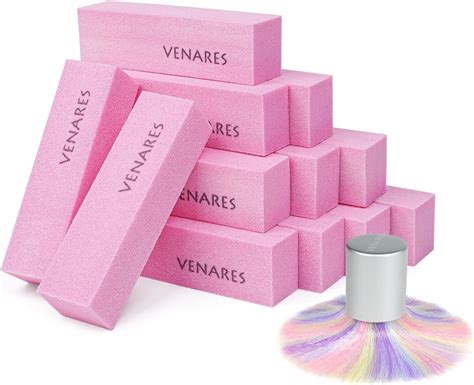 Venares Lot De Blocs De Polissoirs Ongles Grains Avec Pinceau