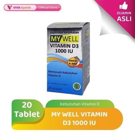 Jual My Well Vitamin D3 1000 IU Untuk Kebutuhan Vitamin D 20 Tablet