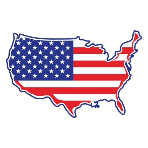 American Flag Map Color Stroke Badge Png And Svg Design For T Shirts