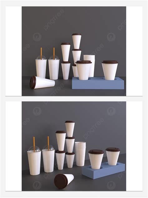 Milk Tea Paper Cup Model Collection Background Indoor Milk Tea Drink