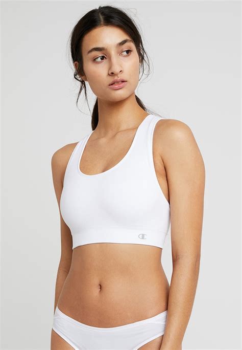 Champion Crop Top Seamless Brassière White Blanc Zalando Fr