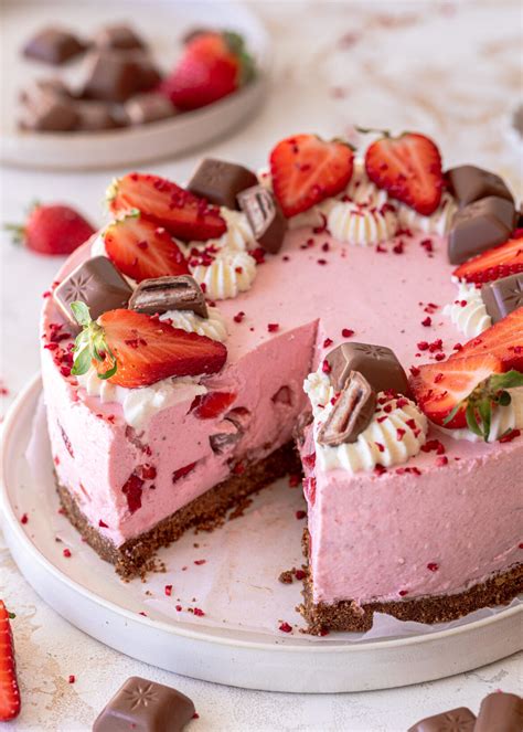 Erdbeer K Sekuchen Mit Schoko Keksboden Ohne Backen Emma S