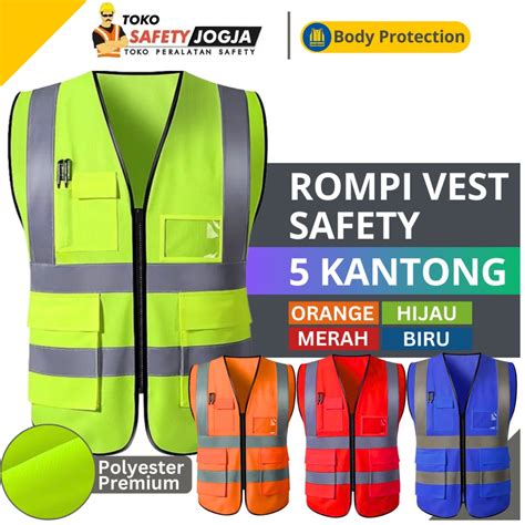 Jual Rompi Safety Proyek Scotlight Name Tag Kantong Saku Shopee