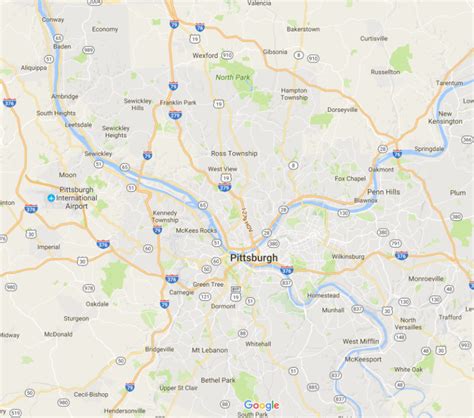 Detailed Map Of Pittsburgh Area