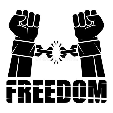 Freedom Icon. Human Hands and Broken Chain .Freedom Concept Stock ...