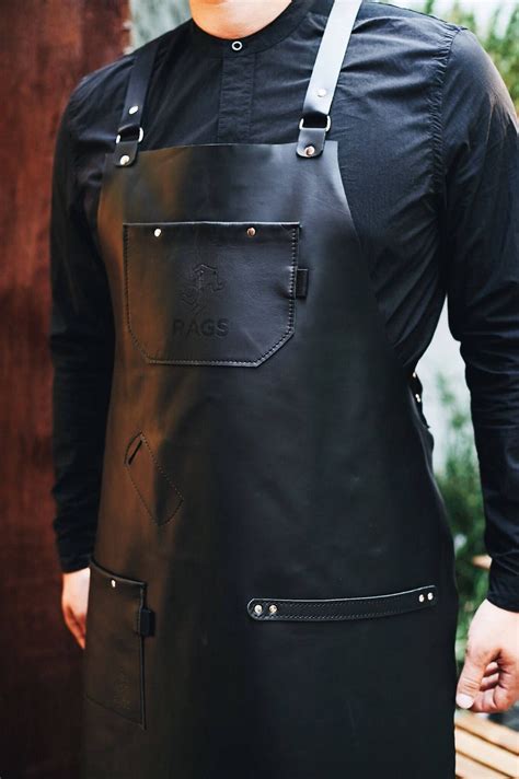 Leather Apron For Men With Custom Engraving Bartender Apron Etsy