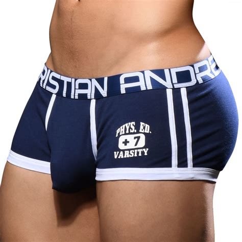 Andrew Christian Almost Naked Phys Ed Varsity Trunks Navy INDERWEAR