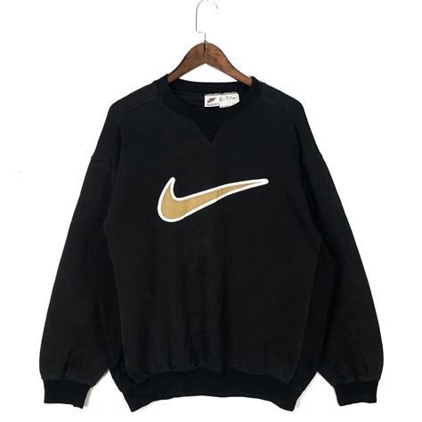 Vintage 90s Nike Swoosh Crewneck Sweatshirt Big Logo Etsy Sweatshirts Crew Neck Sweatshirt