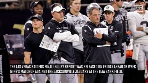 Week 9 Las Vegas Raiders Final Injury Report Flipboard