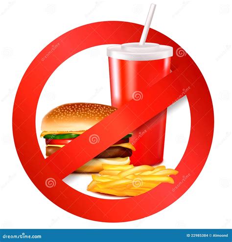 Fast Food Danger Label Vector Stock Vector Illustration Of Junk