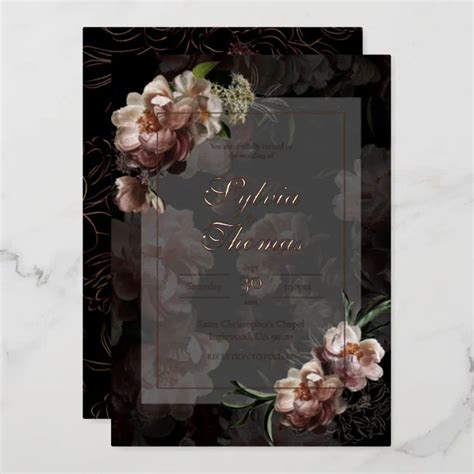 Evening Rose Gold Foil Wedding Foil Invitation Zazzle