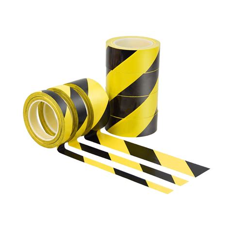 Pvc Warehouse Floor Marking Tape Safety Hazard Warning Black Yellow