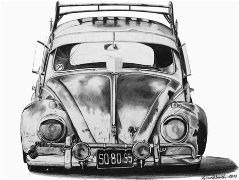 VW Art Desenhos De Fusca Quadros De Carros Desenhos De Carros