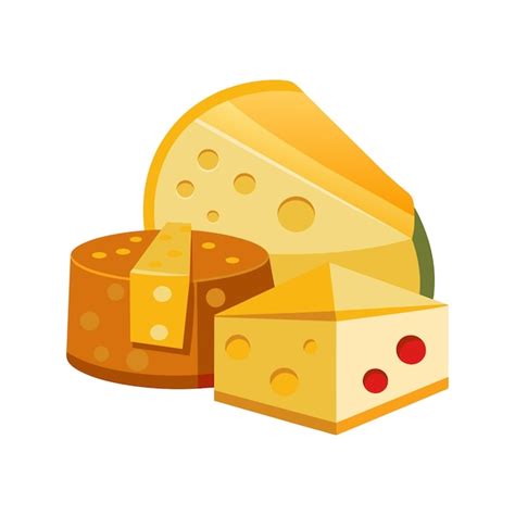 Un Dessin Animé De Fromages Vectoriel Avec Différentes Couleurs