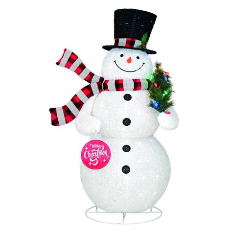 Holiday Living 72 In Multicolour Lighted Pop Up Snowman 89 210 Rona