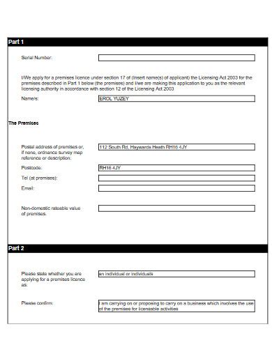 Restaurant Application Form 10 Examples Format How To Prepare Pdf