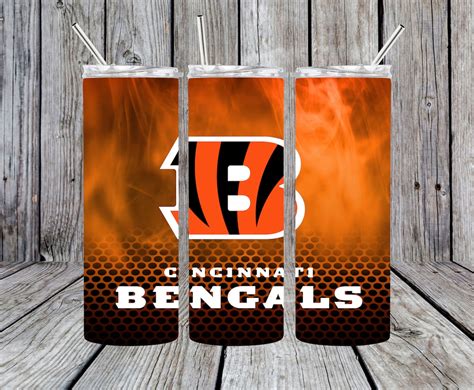 Bengals 20 Ounce Skinny Tumbler Design Wrap Etsy