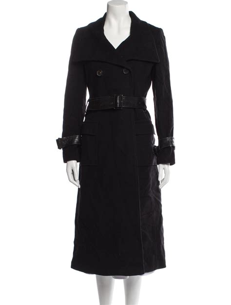 Burberry London Silk Trench Coat Black Coats Clothing WBURL149300