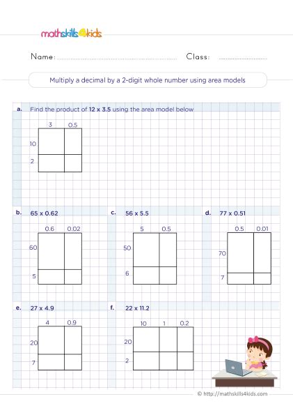 Printable Grade 5 Math Worksheets With Answers Multiplying Decimal Worksheets Library