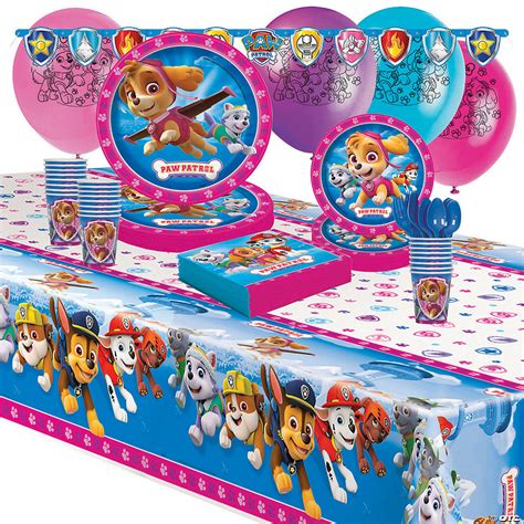 pc pink paw patrol party disposable tableware kit   guests