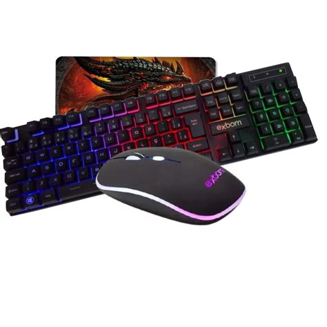 Kit Teclado Mouse Gamer Luminoso Semi Mecanico Shopee Brasil